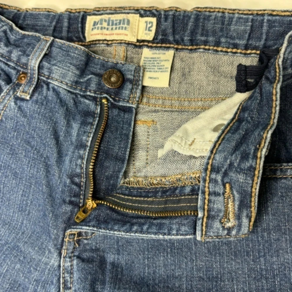Urban Pipeline Boys Jeans Sz 12 Medium Denim Blue Wash Straight Leg Cotton Jeans
